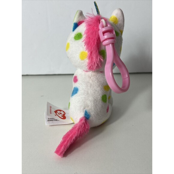 Ty Beanie Boos Harmonie Multicolor The Unicorn 6" plush Keychain - Picture 3 of 6